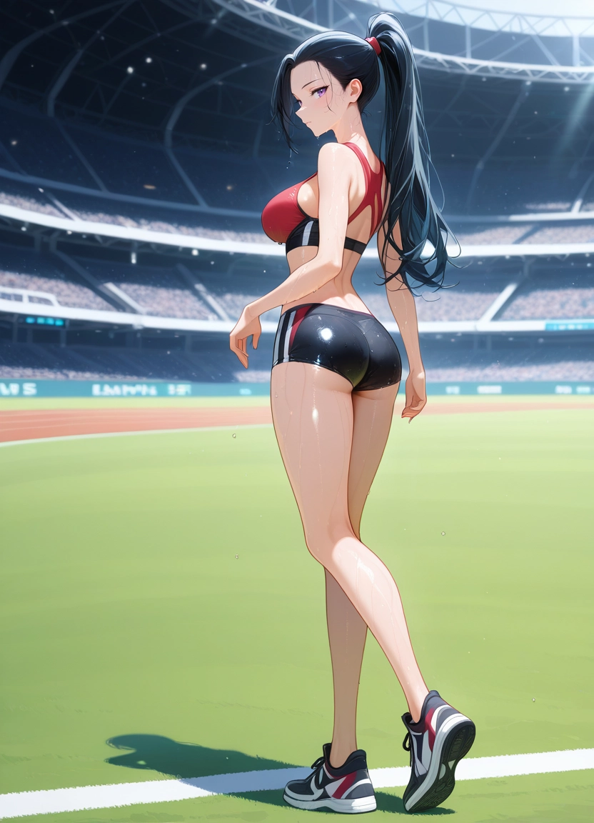 1girl, track and field, solo, long hair, breasts, ponytail · Yamete.gg