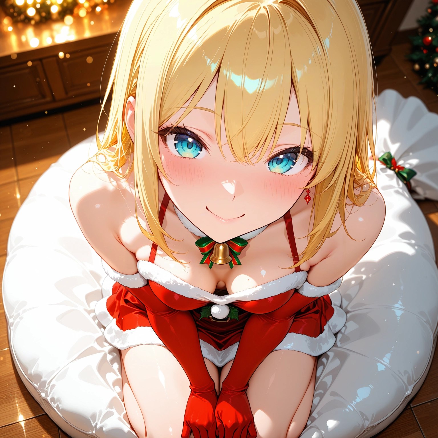 1girl, breasts, blonde hair, solo, gloves, smile · Yamete.gg