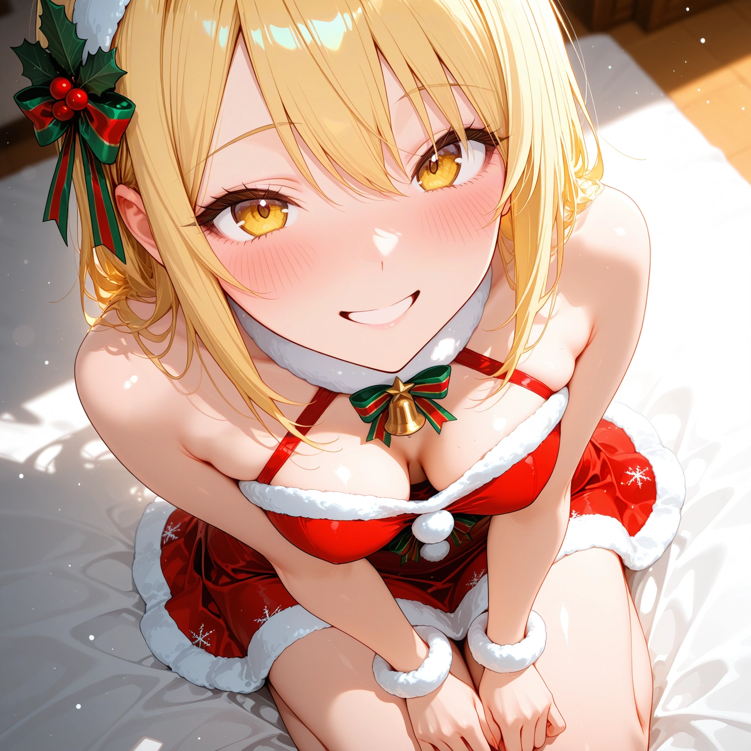 1girl, breasts, blonde hair, smile, solo, looking at viewer · Yamete.gg