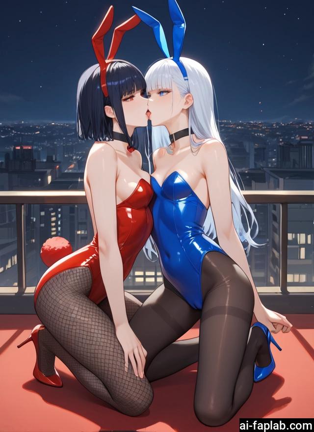 multiple girls, 2girls, animal ears, pantyhose, rabbit ears, playboy bunny · Yamete.gg