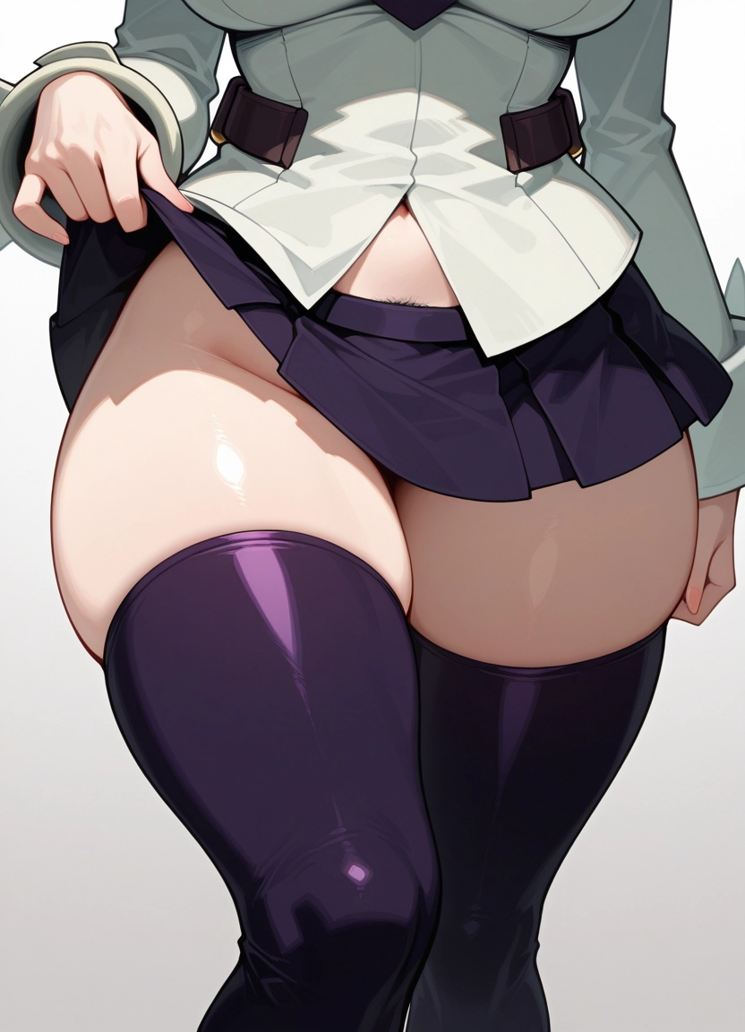 1girl, skirt, solo, thighhighs, thighs, filia (skullgirls) · Yamete.gg