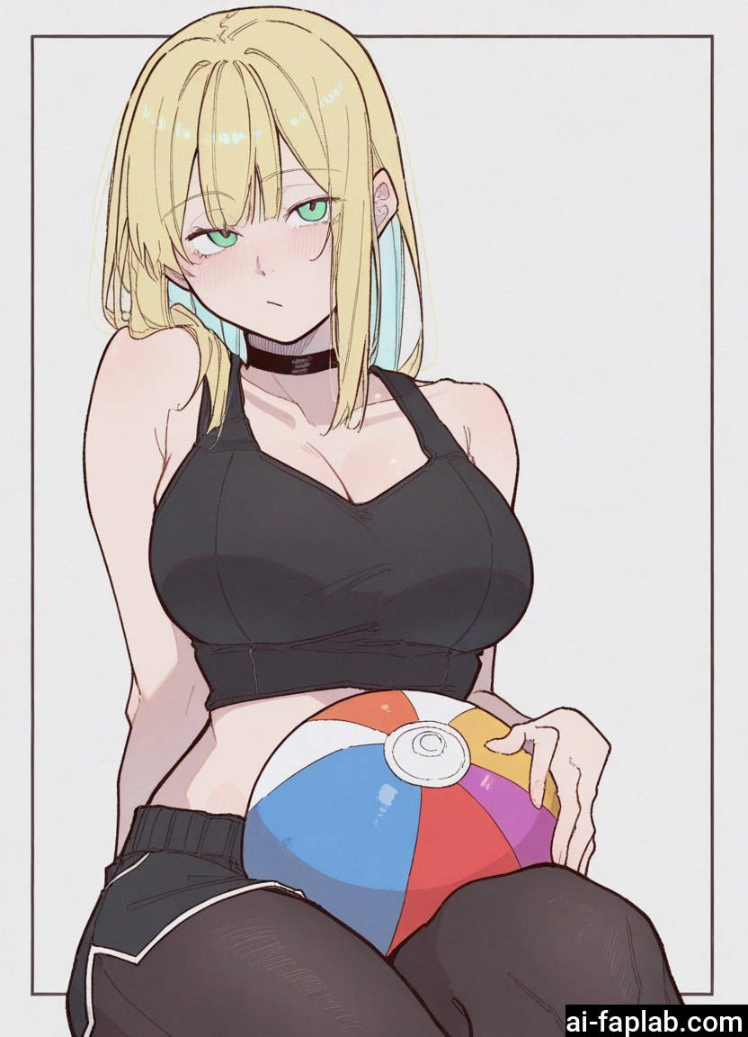 1girl, breasts, blonde hair, solo, large breasts, choker · Yamete.gg