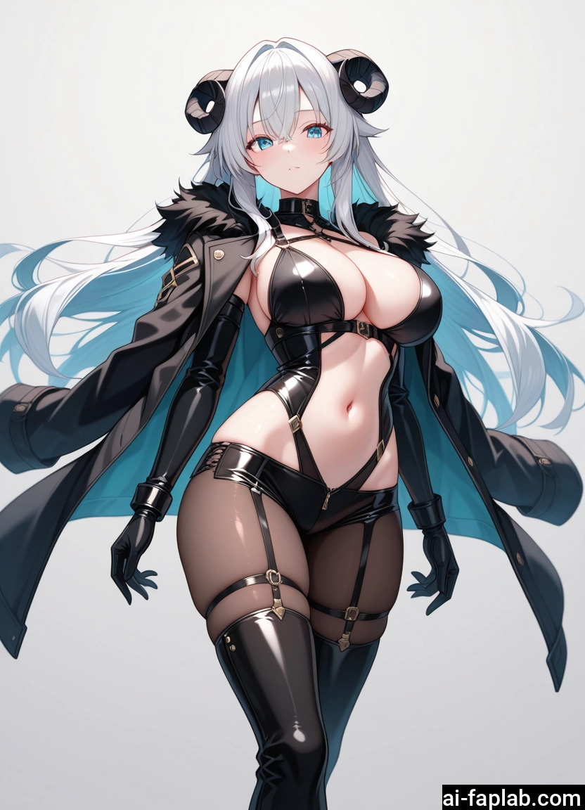 breasts, 1girl, gloves, solo, horns, navel