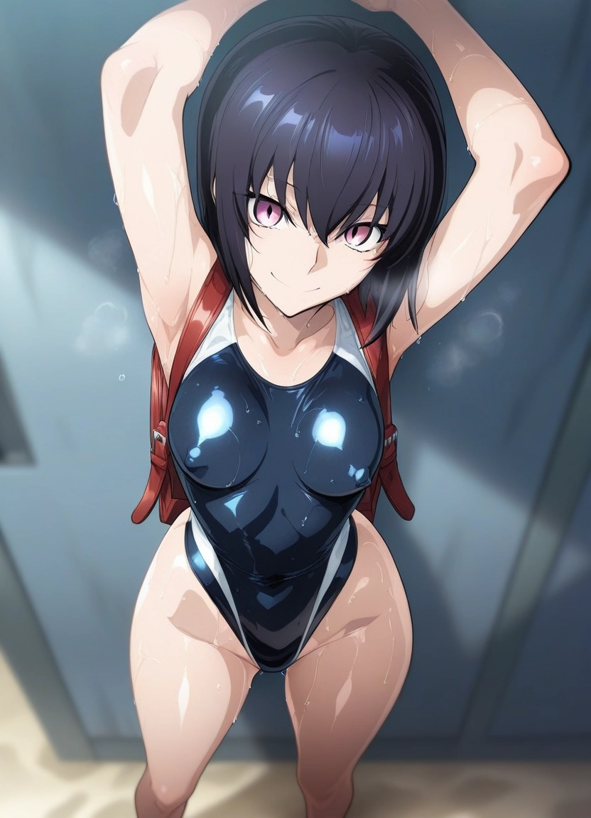 1girl, swimsuit, solo, breasts, one-piece swimsuit, competition swimsuit · Yamete.gg