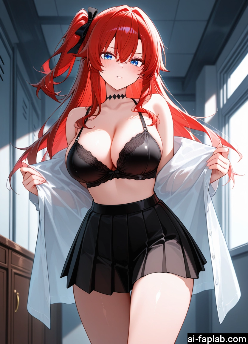 breasts, 1girl, skirt, underwear, long hair, bra