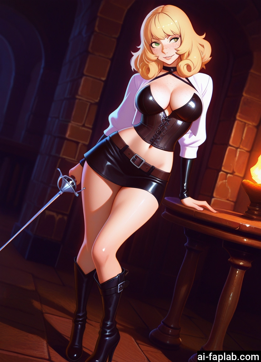 1girl, breasts, weapon, sword, boots, solo