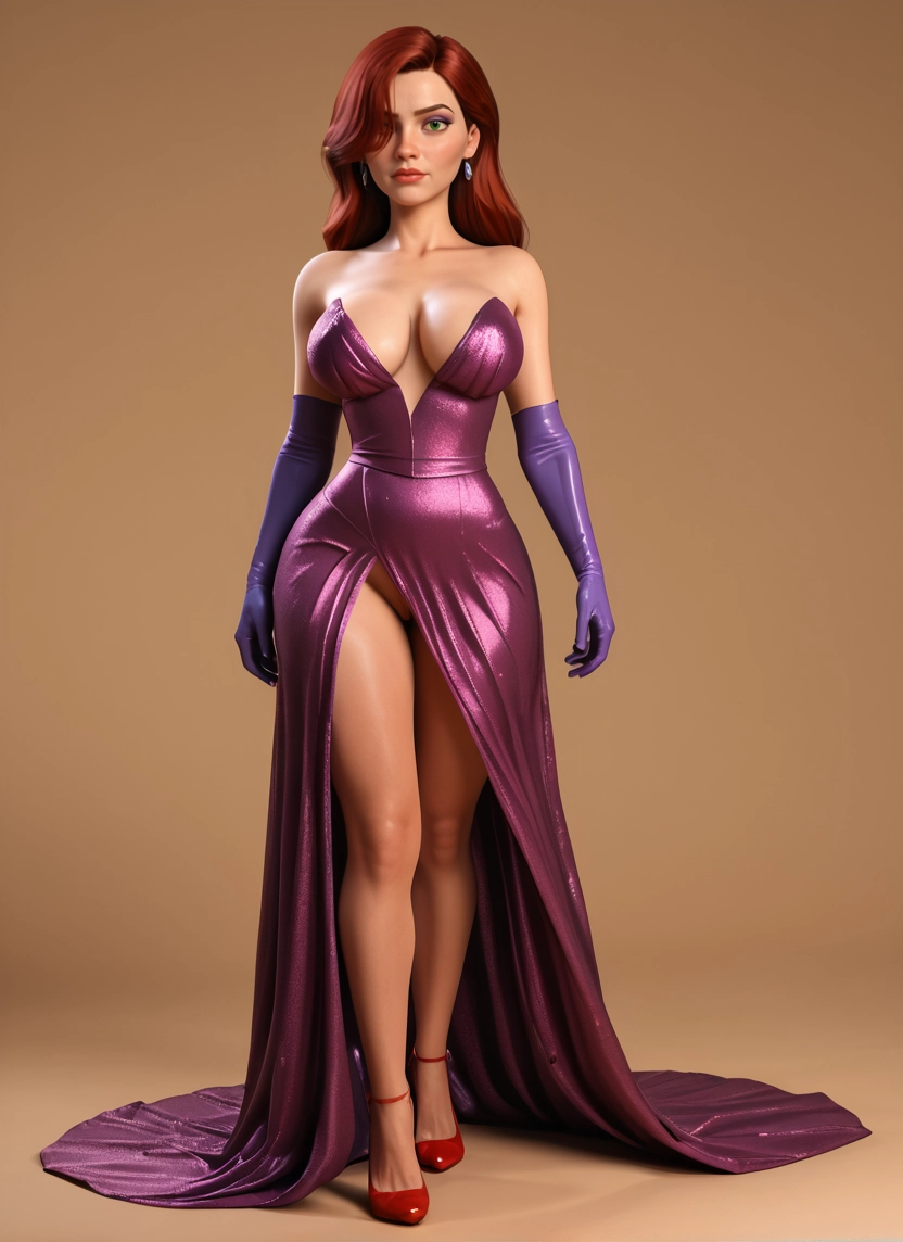 1girl, breasts, solo, gloves, dress, jewelry · Yamete.gg