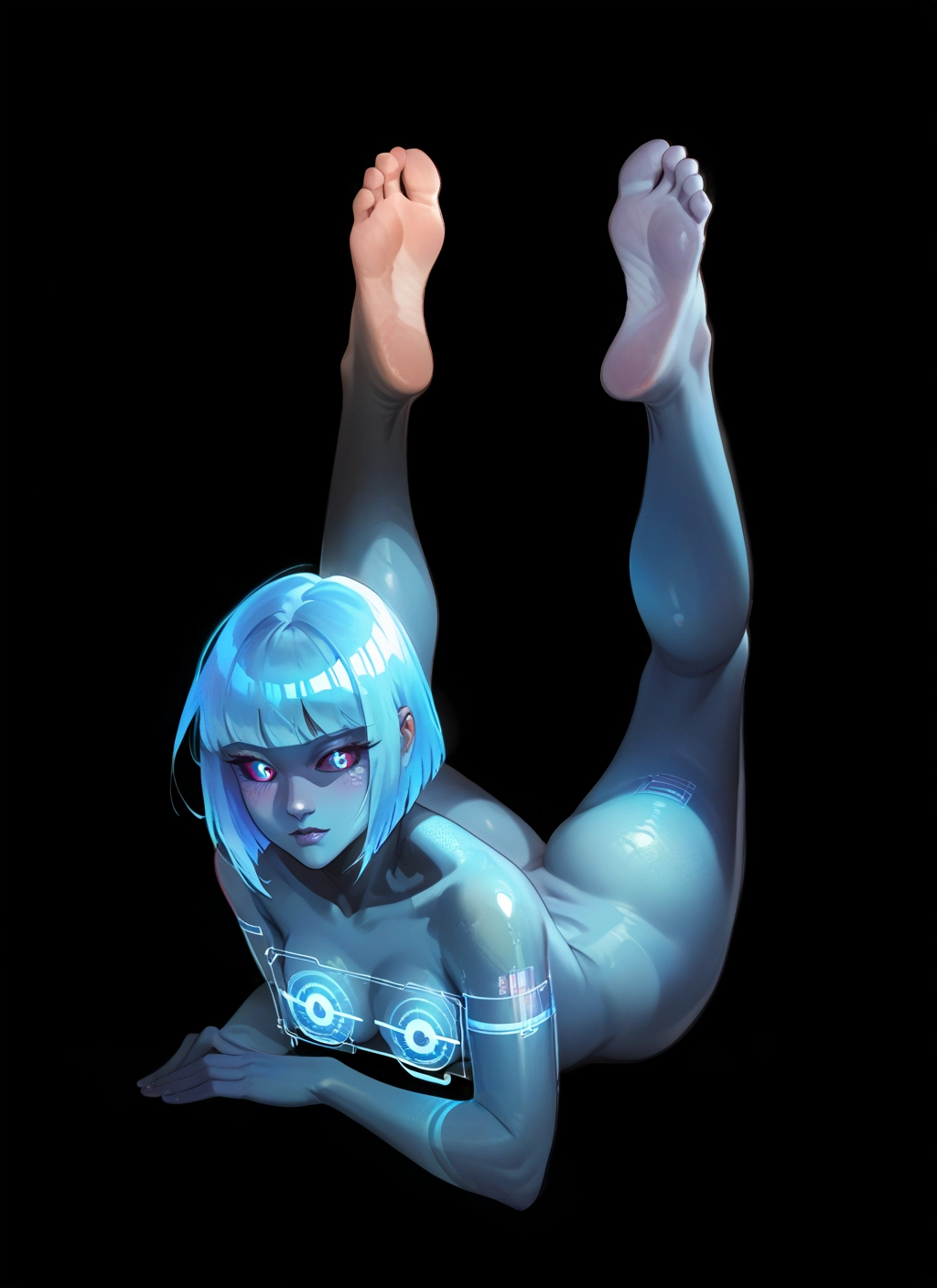 1girl, feet, barefoot, ass, soles, short hair · Yamete.gg