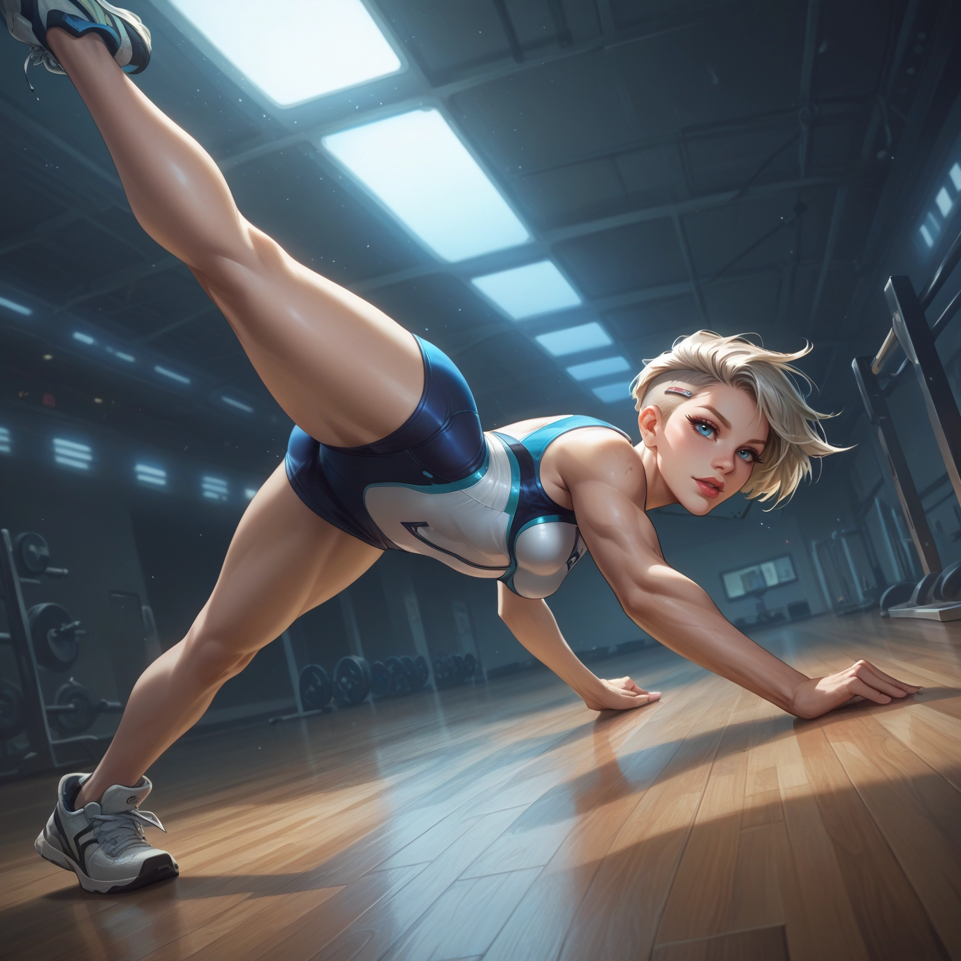 1girl, blue eyes, solo, short hair, breasts, blonde hair · Yamete.gg