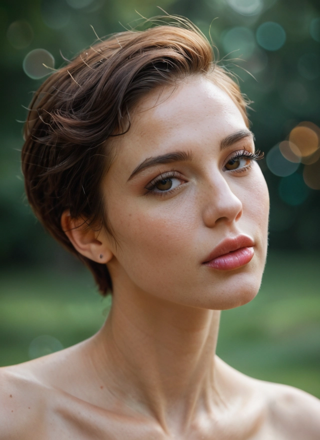 solo, 1girl, short hair, brown eyes, jewelry, earrings · Yamete.gg