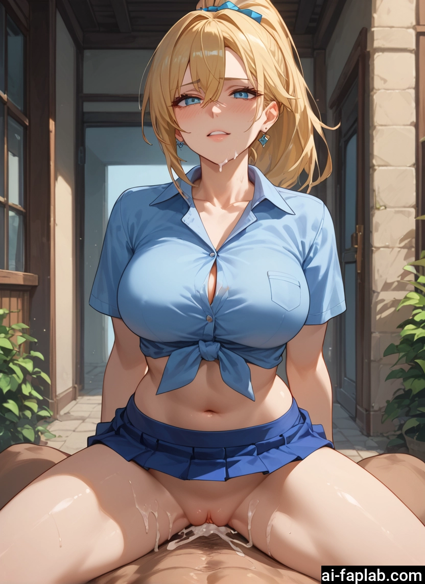 1girl, hetero, breasts, 1boy, cum, skirt · Yamete.gg