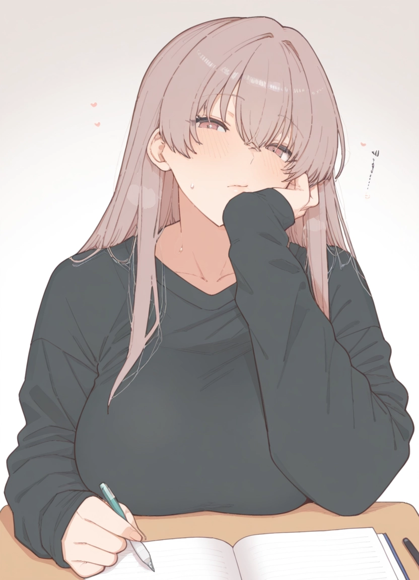 1girl, breasts, solo, long hair, blush, large breasts