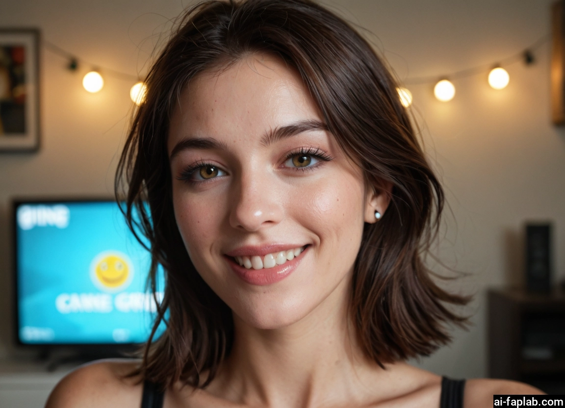 1girl, solo, smile, brown eyes, looking at viewer, brown hair
