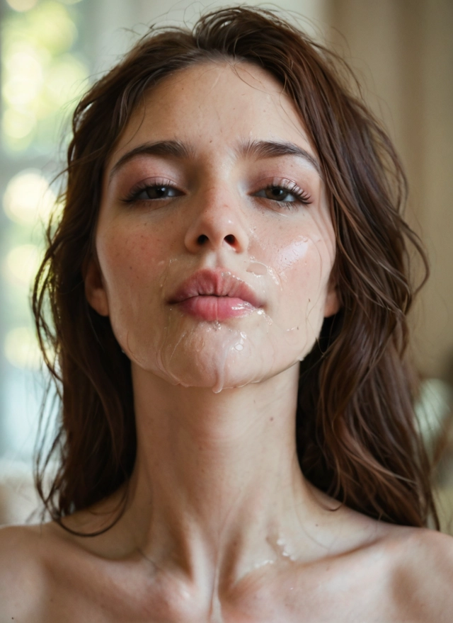 1girl, solo, photo (medium), cum, facial, realistic · Yamete.gg