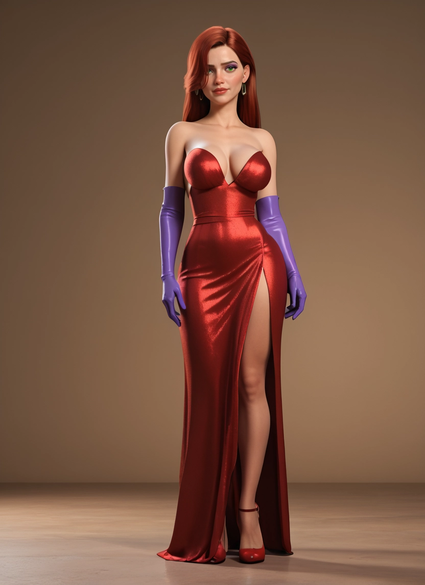 1girl, gloves, dress, breasts, solo, jewelry · Yamete.gg