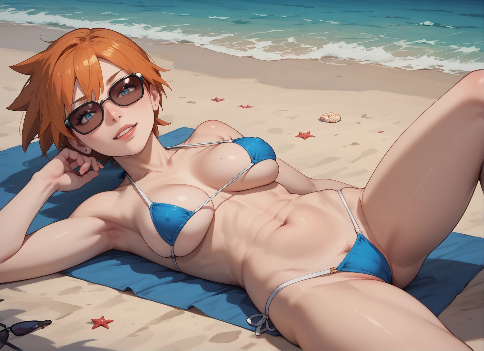 1girl, swimsuit, bikini, breasts, solo, pubic hair · Yamete.gg
