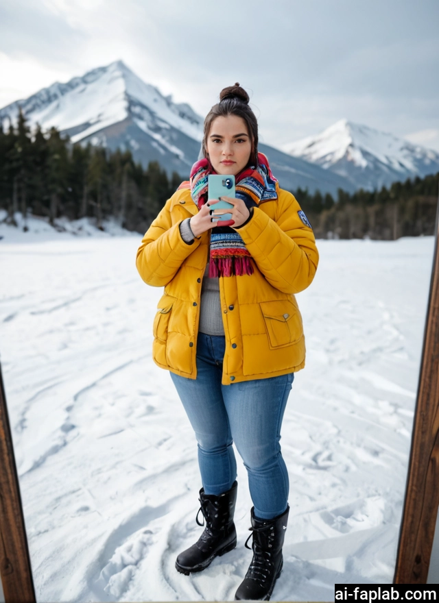 1girl, solo, phone, pants, boots, scarf · Yamete.gg