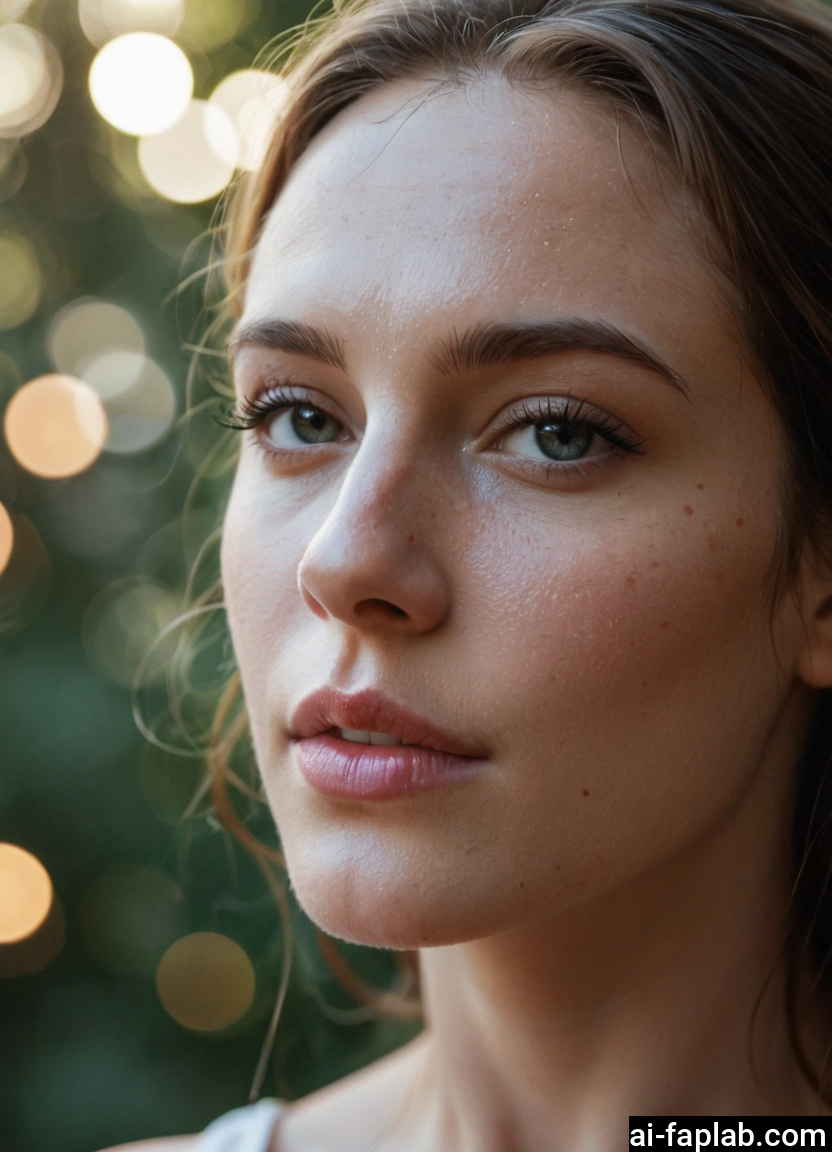 1girl, solo, looking at viewer, realistic, freckles, blurry