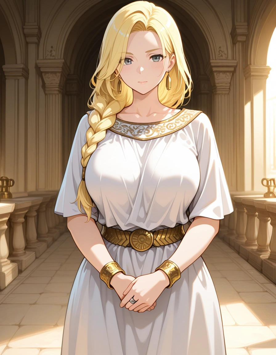 1girl, jewelry, solo, blonde hair, long hair, breasts · Yamete.gg