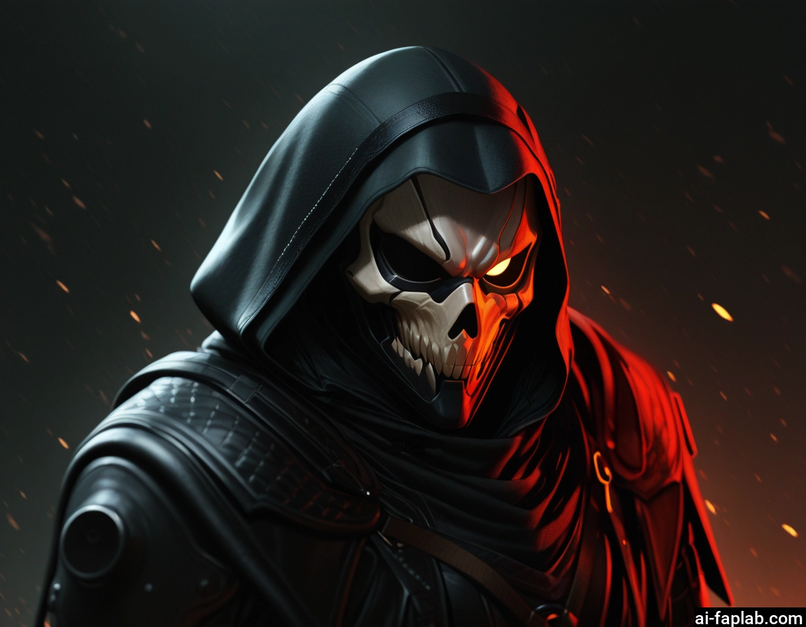 solo, hood, mask, 1boy, male focus, upper body · Yamete.gg