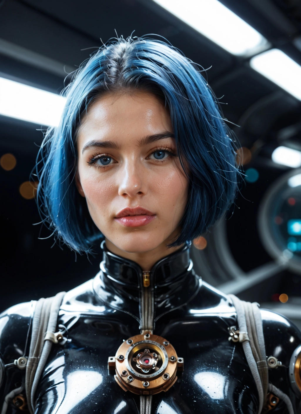 1girl, solo, blue eyes, bodysuit, short hair, looking at viewer · Yamete.gg