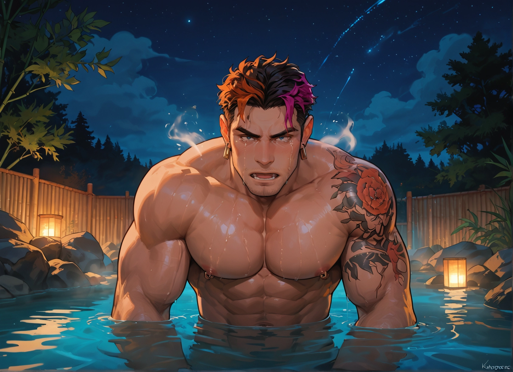 bara, male focus, 1boy, muscular, muscular male, pectorals · Yamete.gg