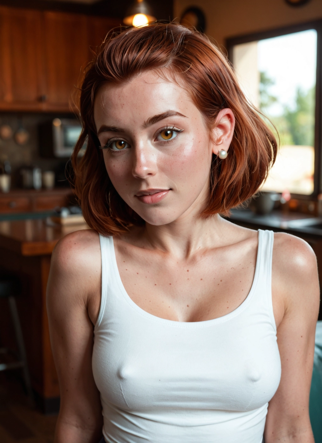 1girl, solo, breasts, jewelry, earrings, covered nipples · Yamete.gg