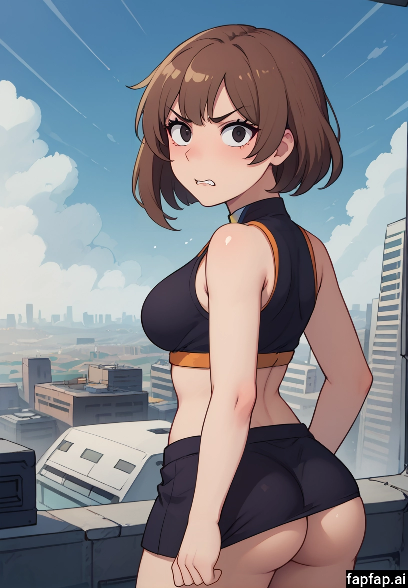 1girl, brown hair, ass, solo, breasts, looking at viewer · Yamete.gg