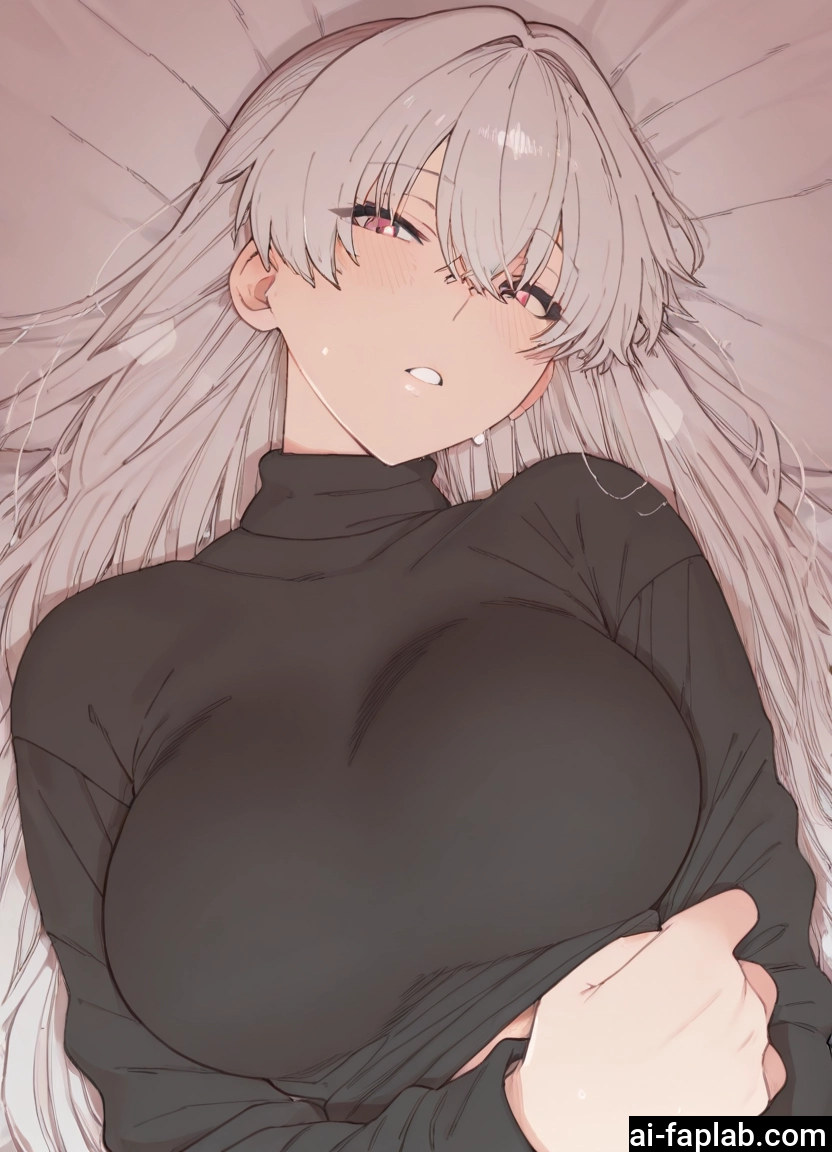 1girl, breasts, long hair, large breasts, lying, on back · Yamete.gg