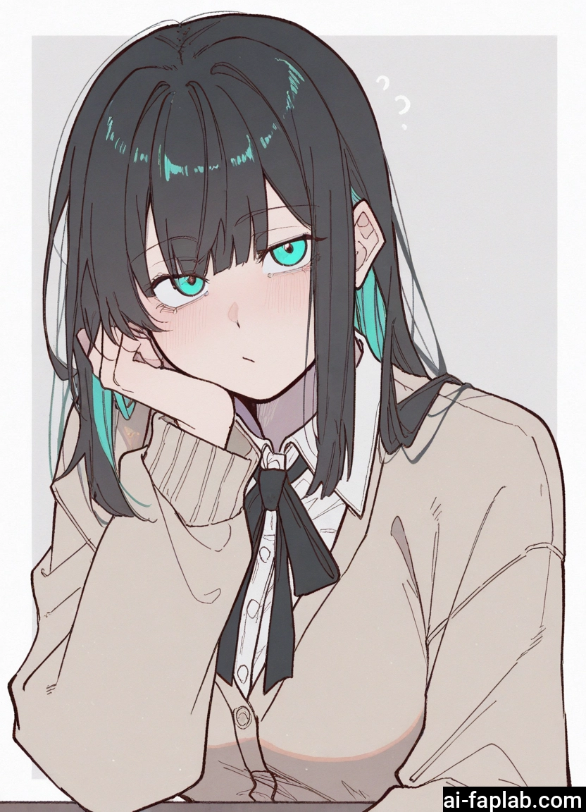 1girl, solo, black hair, shirt, multicolored hair, cardigan