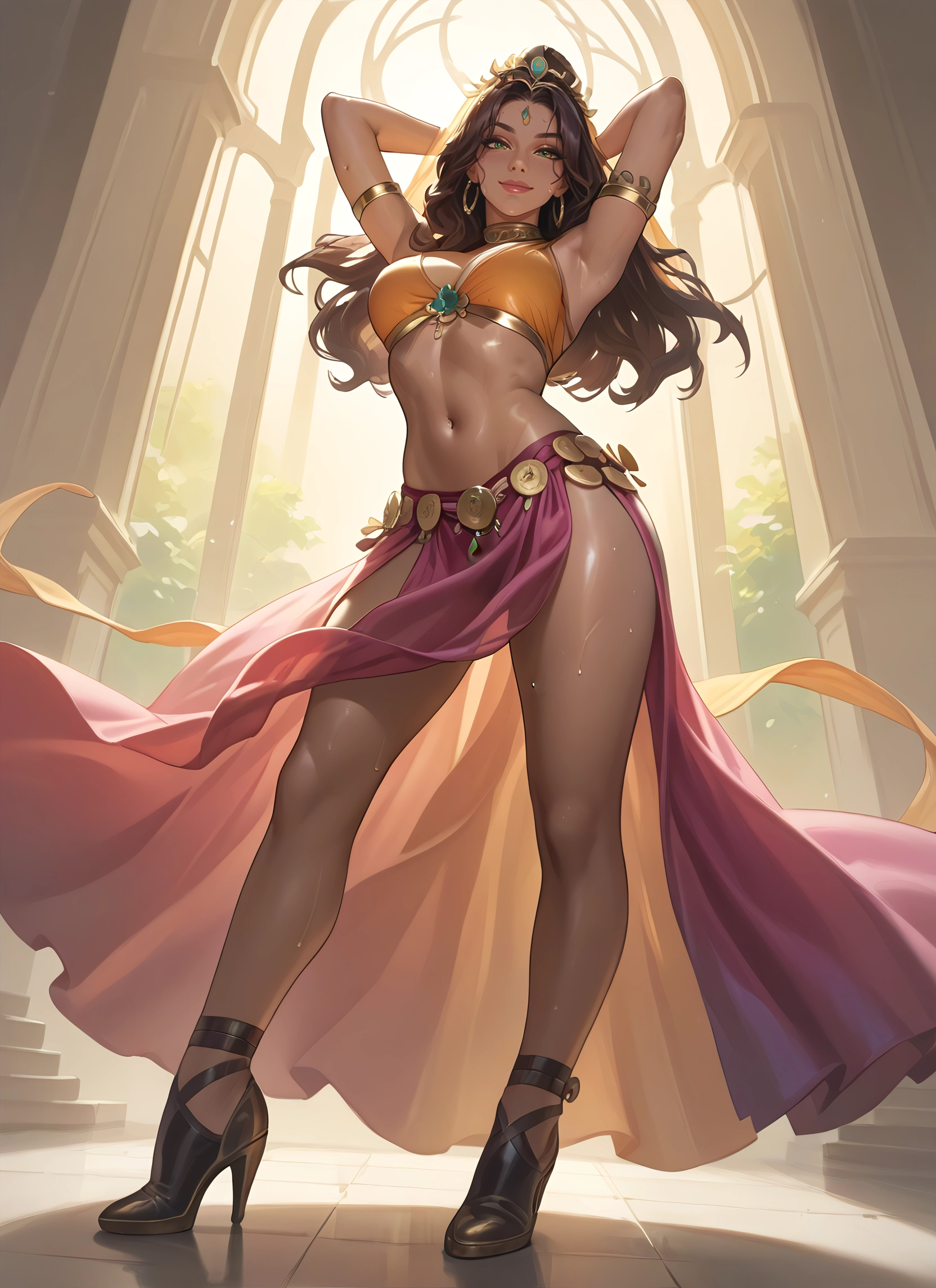 1girl, breasts, high heels, solo, jewelry, long hair · Yamete.gg