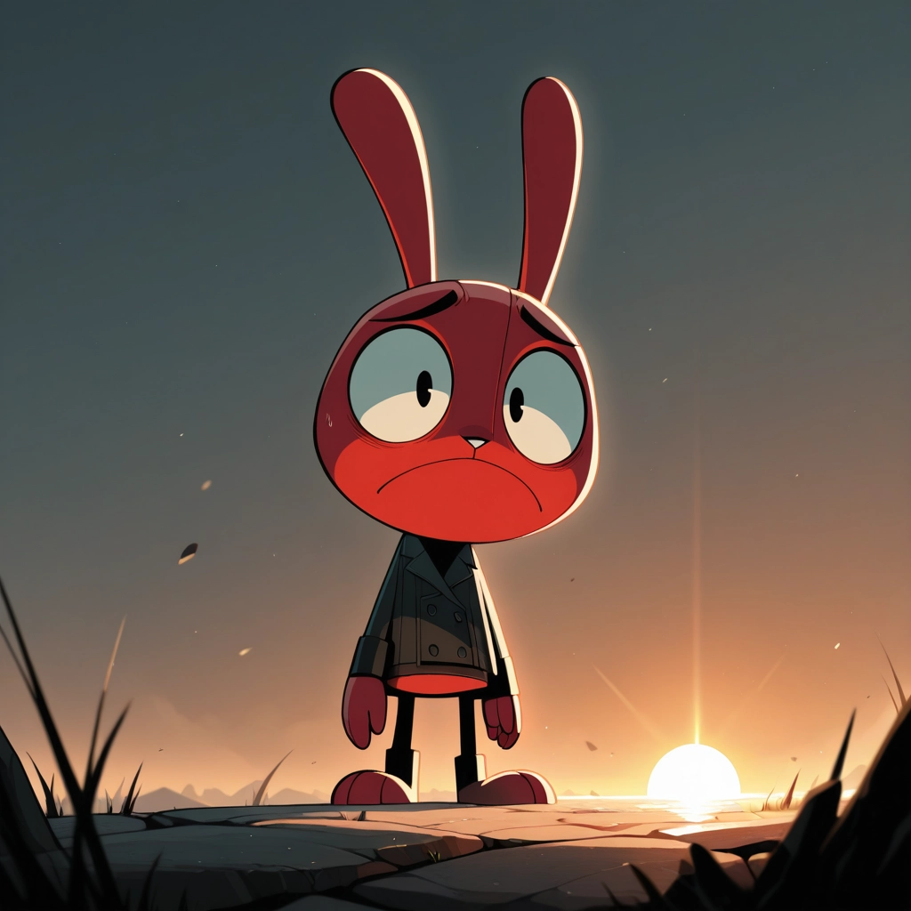 furry, solo, sun, rabbit ears, outdoors, sunset · Yamete.gg