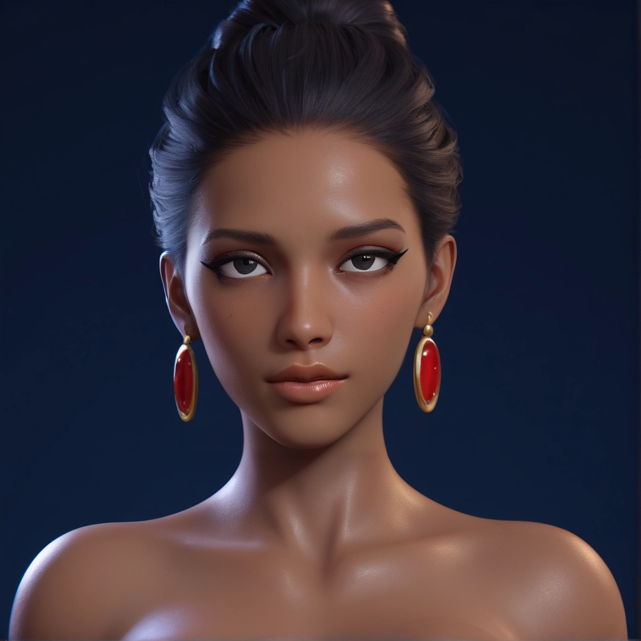 1girl, solo, jewelry, earrings, dark skin, dark-skinned female · Yamete.gg