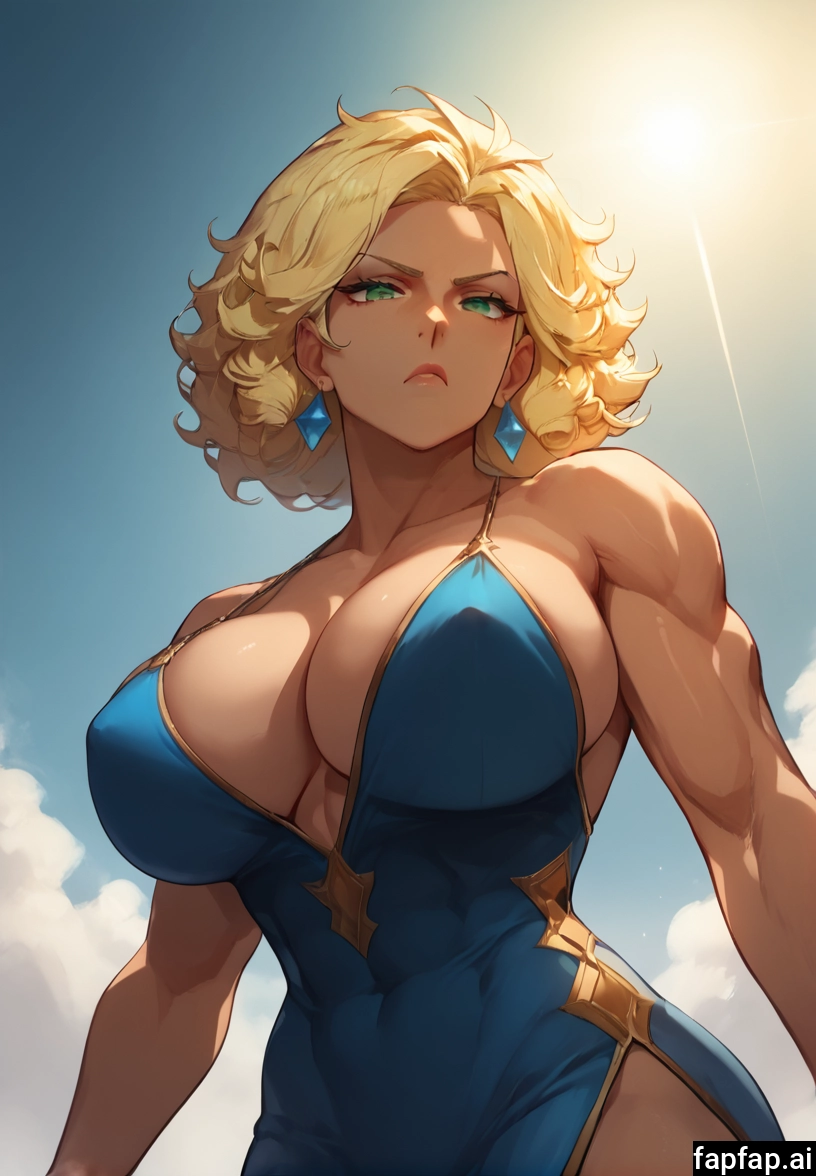 1girl, breasts, blonde hair, muscular female, solo, jewelry · Yamete.gg