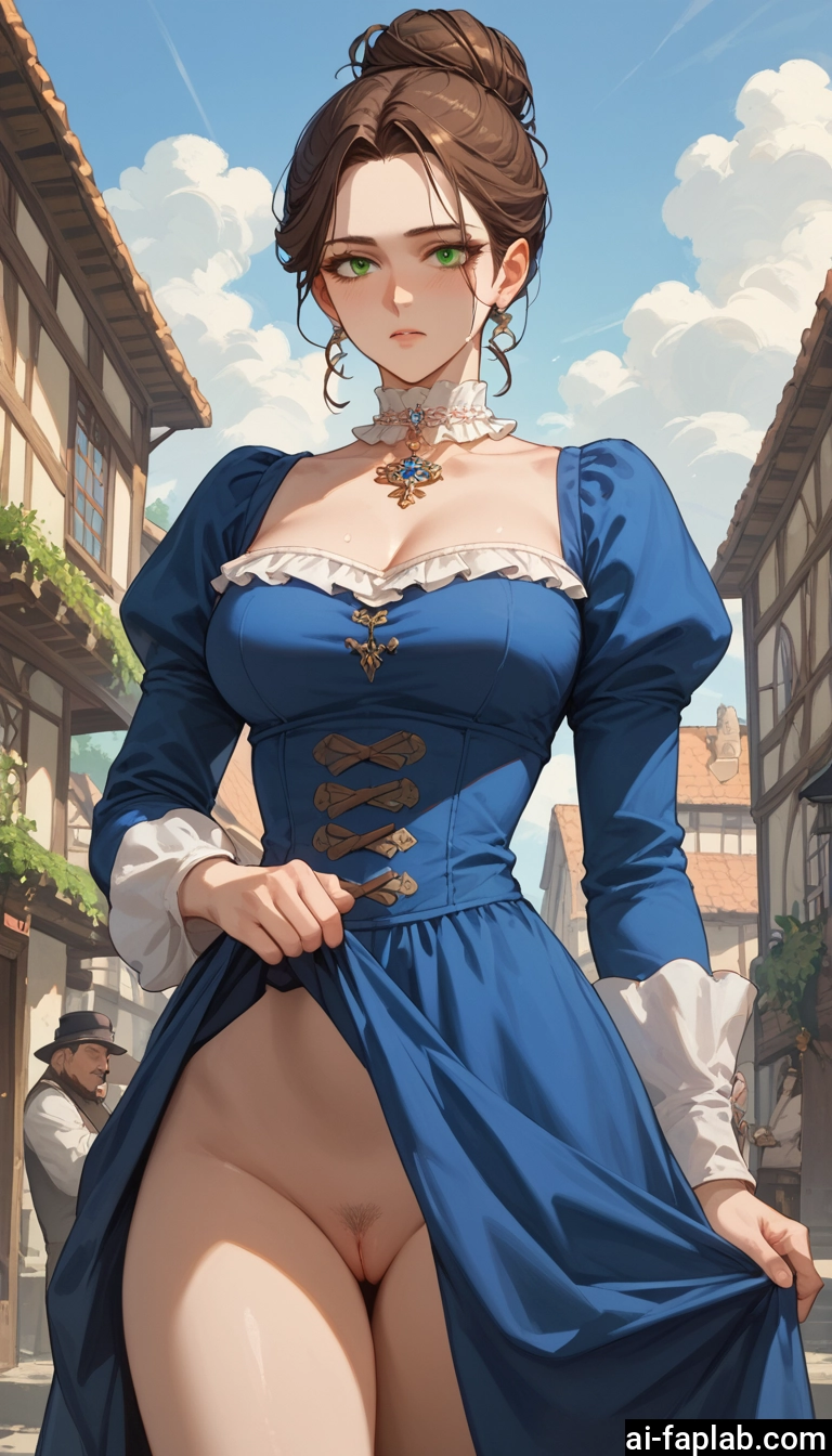 1girl, green eyes, pubic hair, breasts, pussy, female pubic hair · Yamete.gg