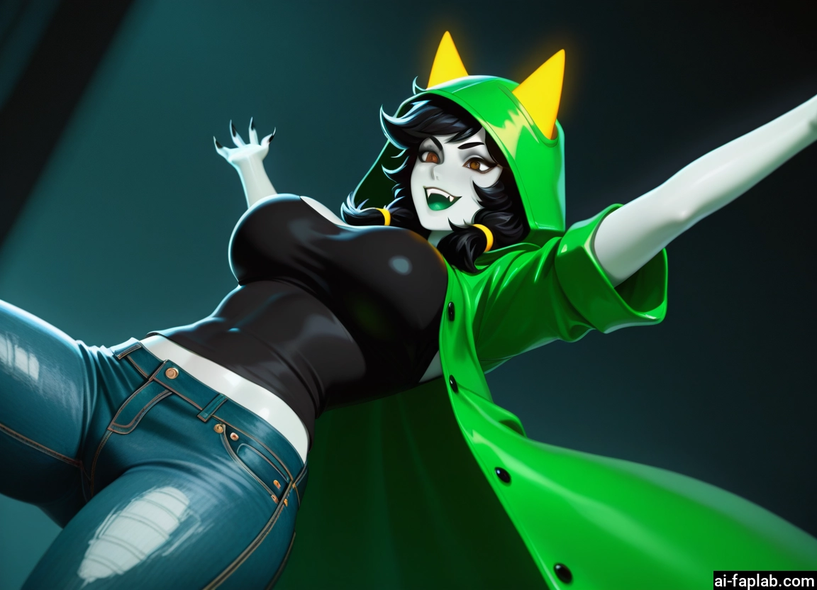 1girl, breasts, pants, solo, hood, jeans · Yamete.gg