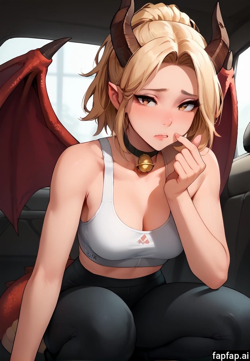 1girl, breasts, horns, dragon wings, solo, wings · Yamete.gg
