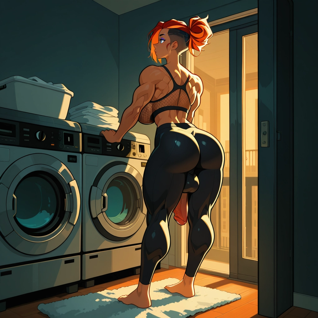 futanari, 1girl, breasts, solo, ass, muscular female · Yamete.gg