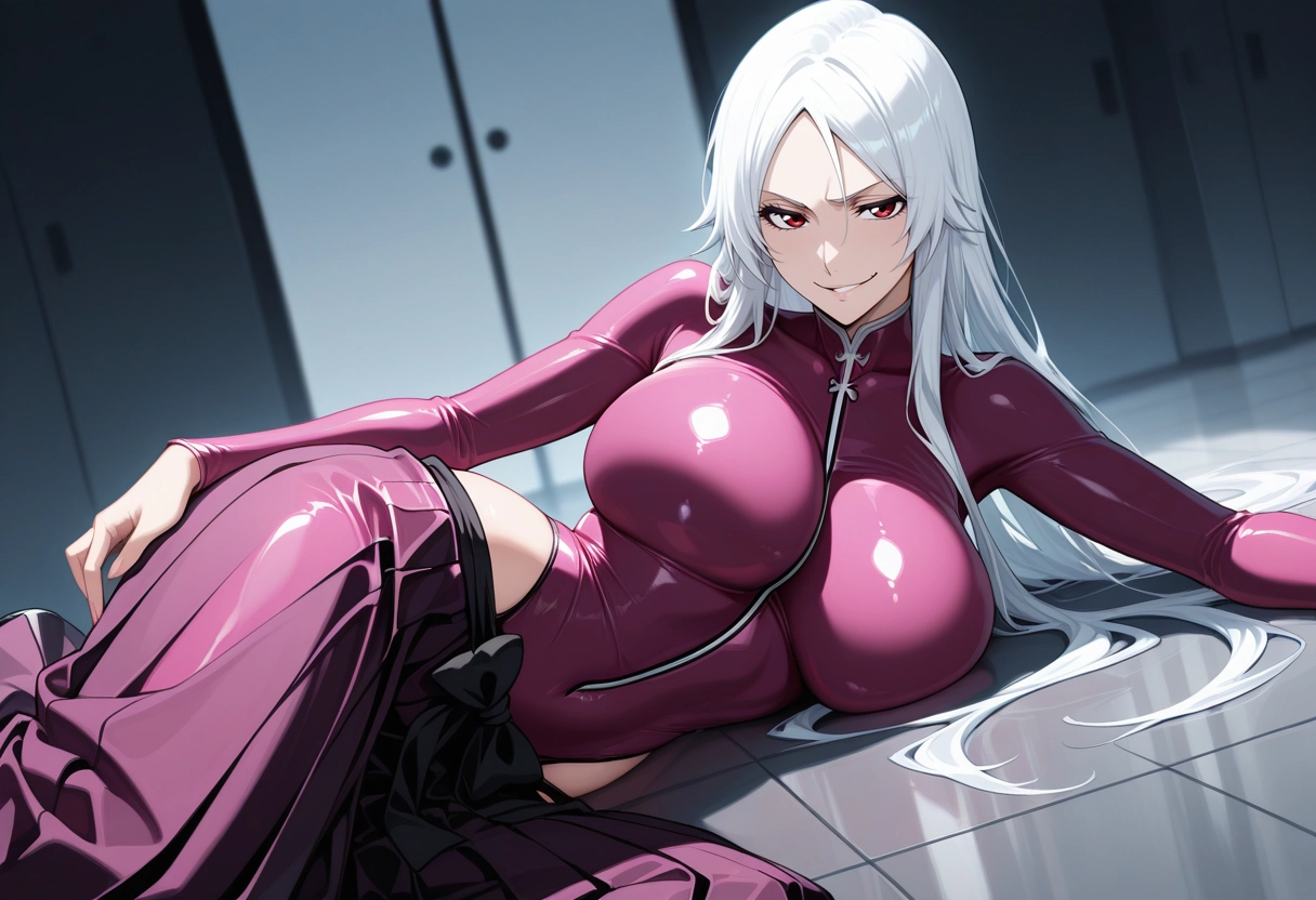 1girl, breasts, on side, large breasts, solo, smile · Yamete.gg