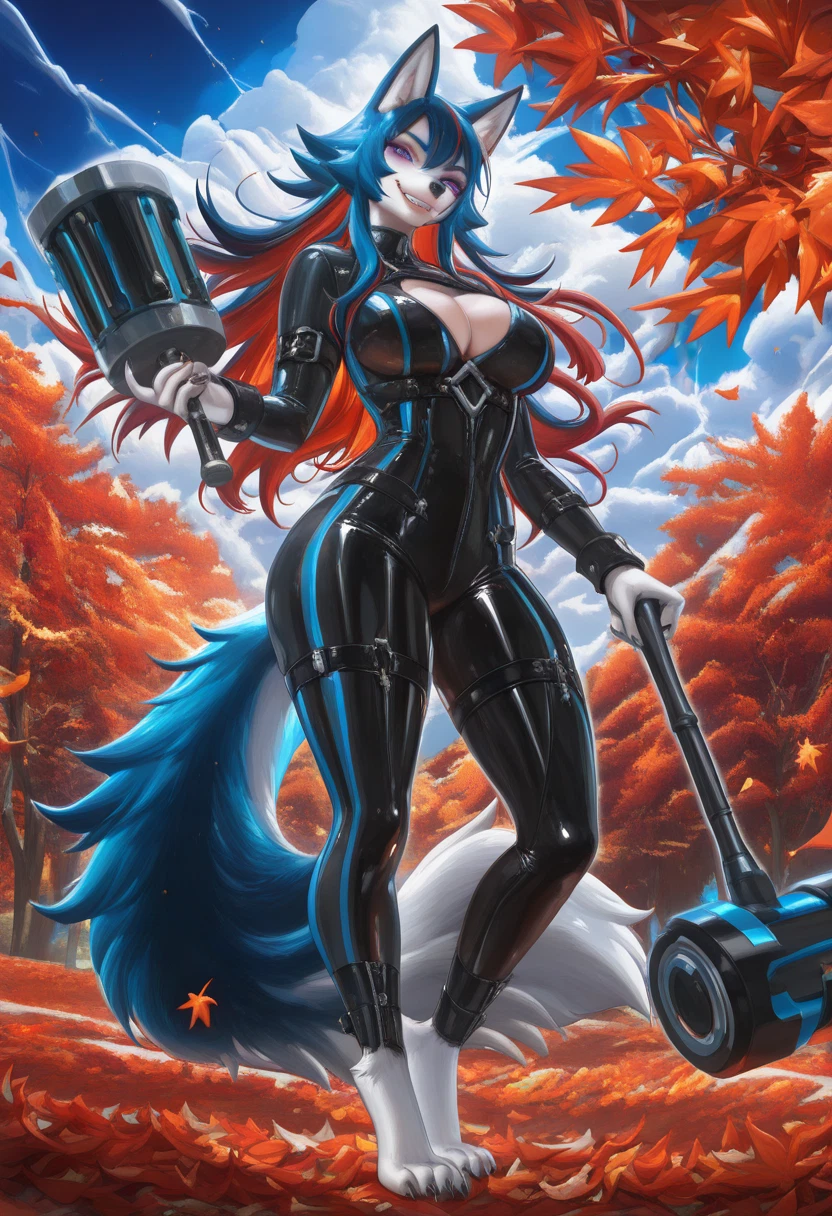 furry, 1girl, breasts, bodysuit, animal ears, tail · Yamete.gg