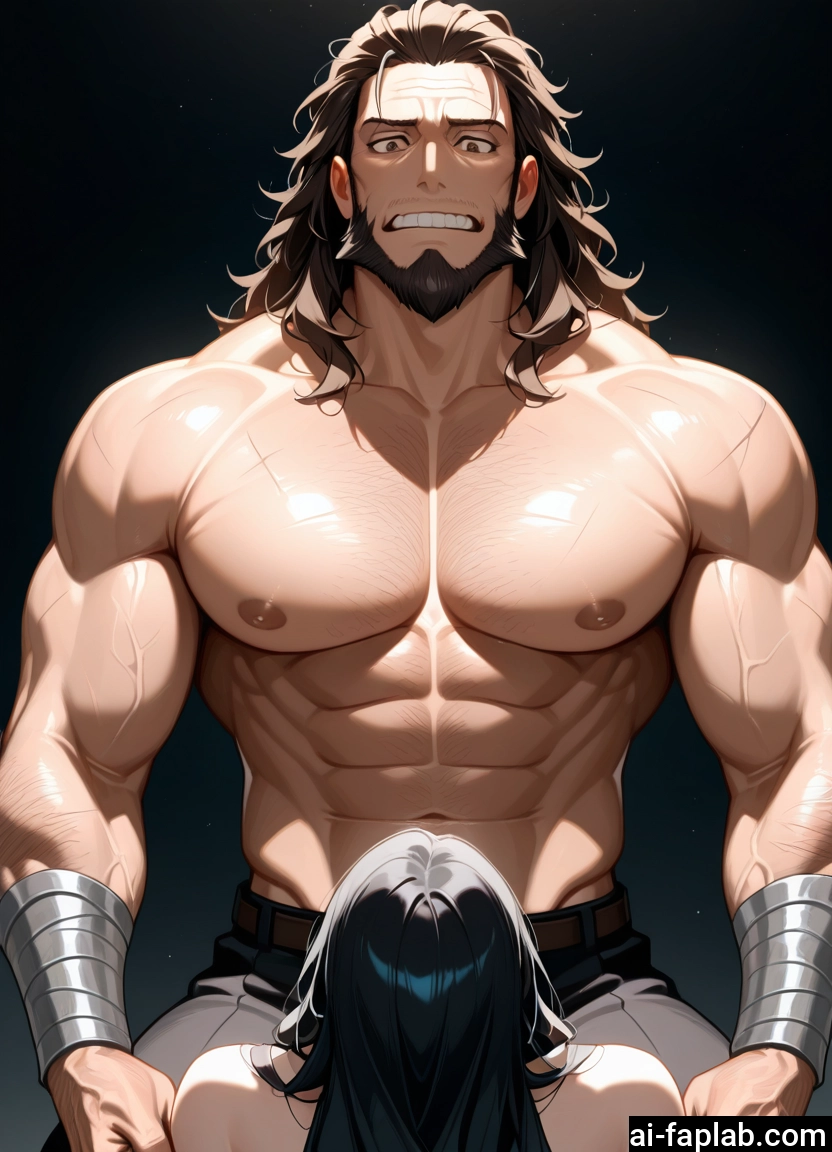 yaoi, bara, muscular, muscular male, pectorals, facial hair