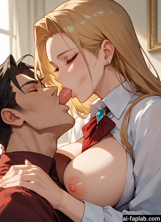 1girl, 1boy, breasts, nipples, hetero, blonde hair