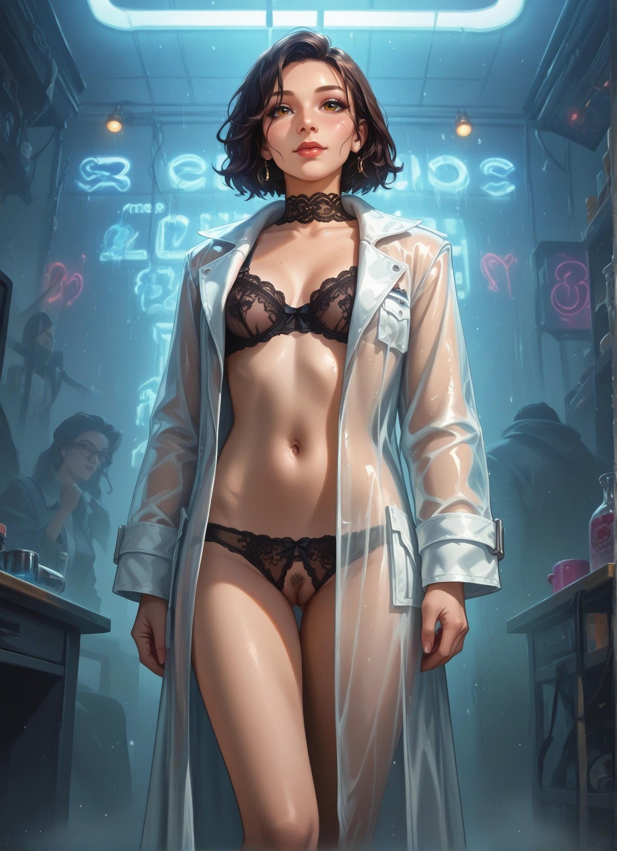 underwear, bra, panties, pussy, breasts, navel · Yamete.gg