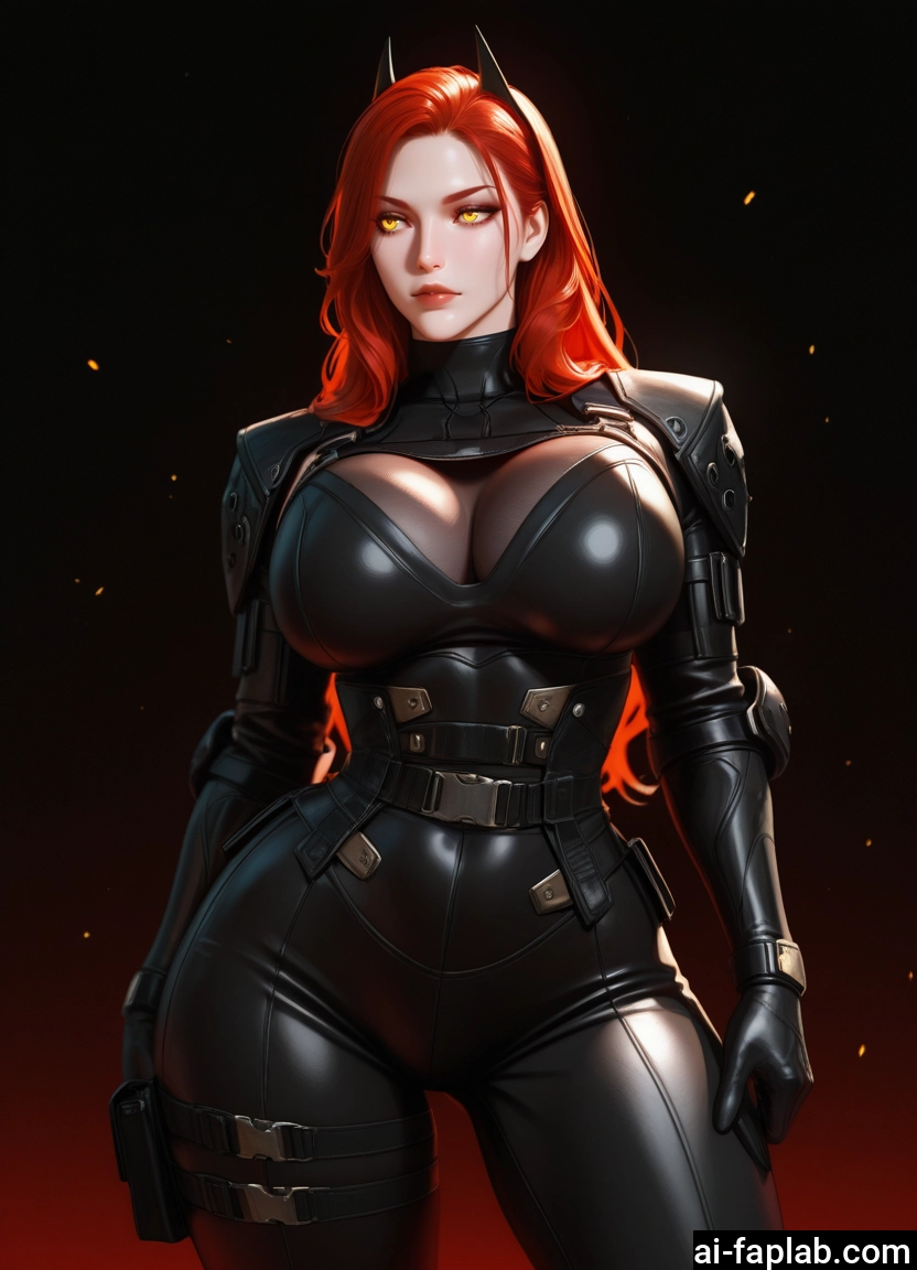 1girl, breasts, yellow eyes, solo, large breasts, bodysuit · Yamete.gg