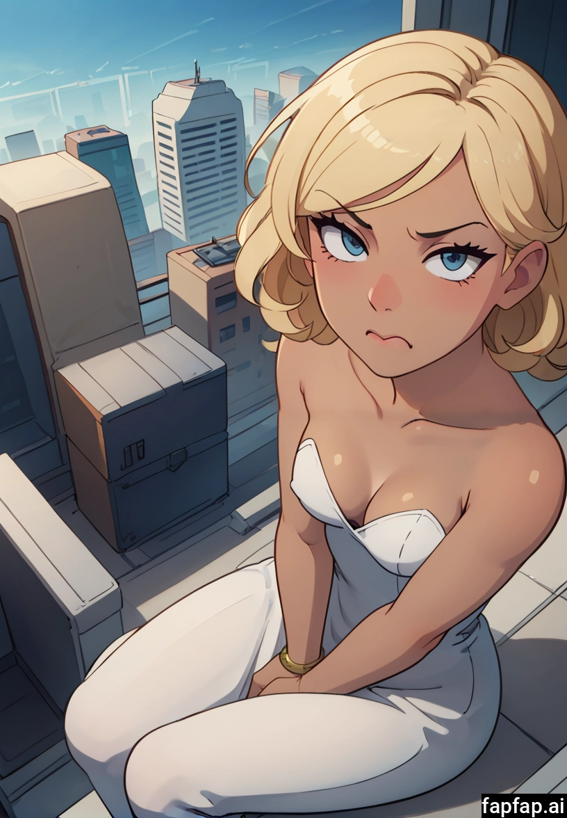 1girl, breasts, blonde hair, solo, blue eyes, sitting · Yamete.gg