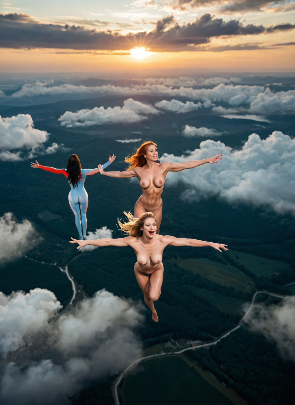 multiple girls, nude, 2girls, nipples, breasts, blonde hair · Yamete.gg