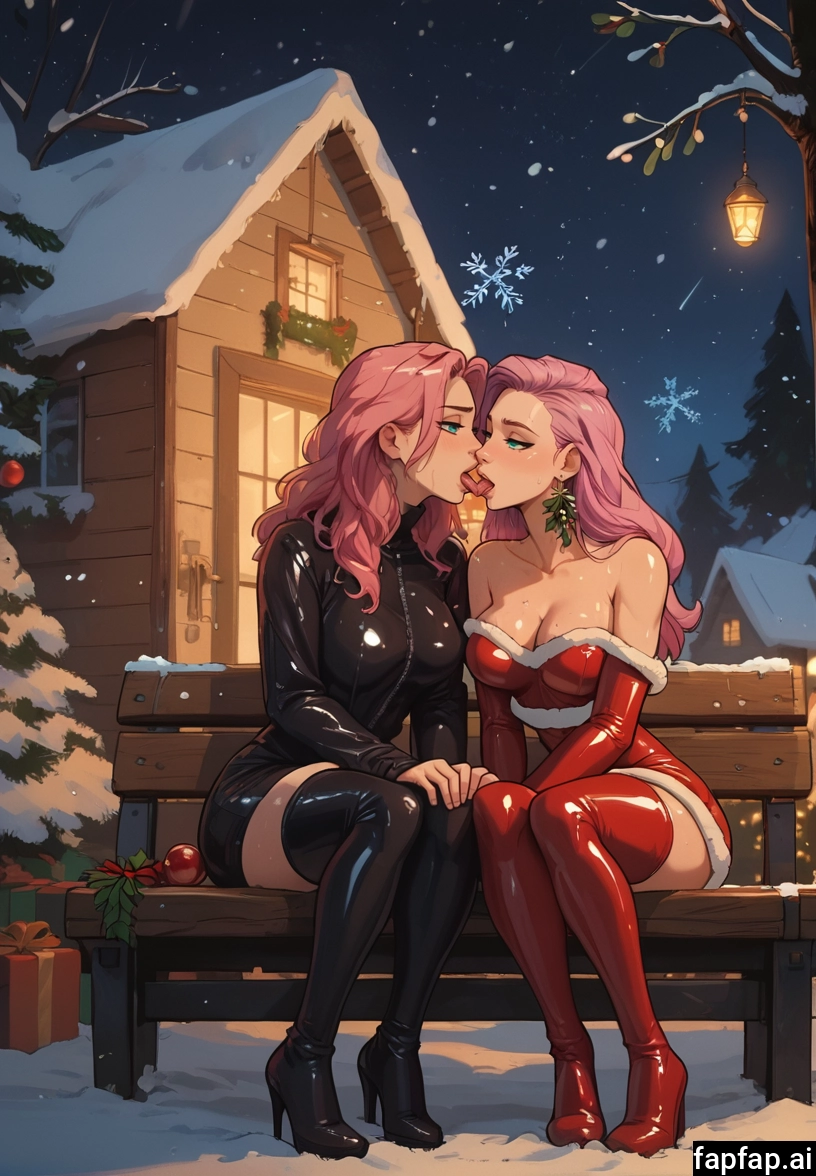 multiple girls, 2girls, yuri, pink hair, breasts, thigh boots · Yamete.gg
