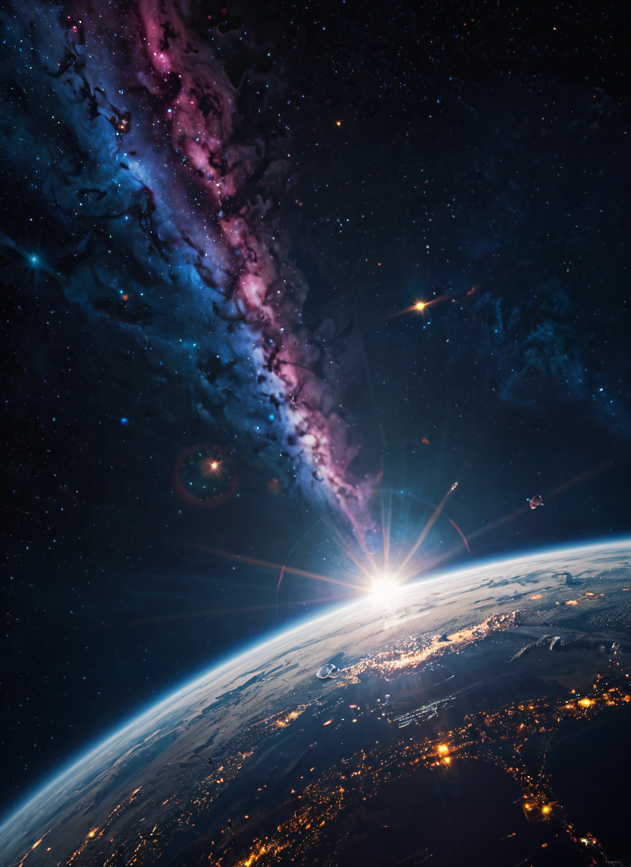 no humans, space, planet, scenery, star (sky), earth (planet) · Yamete.gg