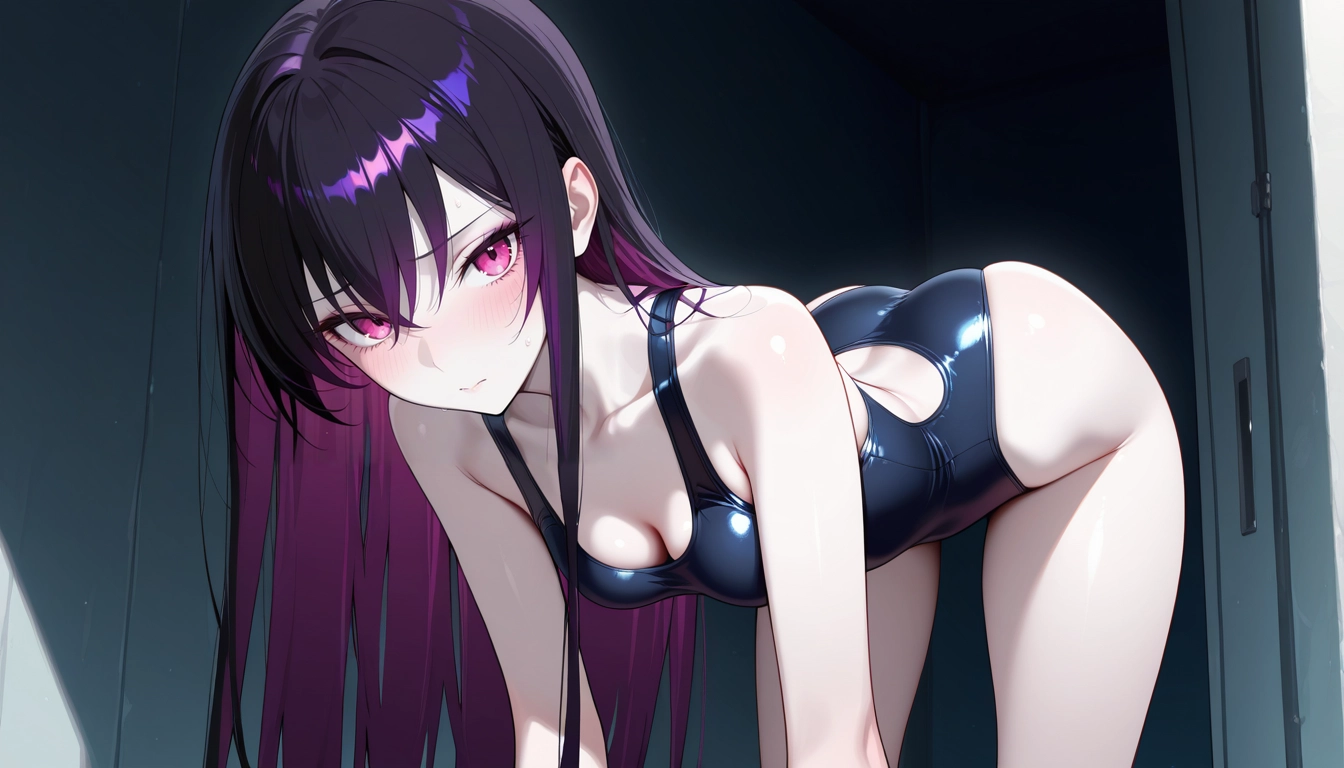 1girl, solo, breasts, swimsuit, one-piece swimsuit, long hair · Yamete.gg
