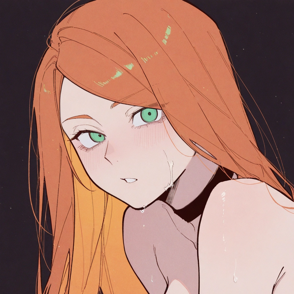 1girl, solo, green eyes, long hair, looking at viewer, blush